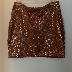 Gold sequinned mini skirt